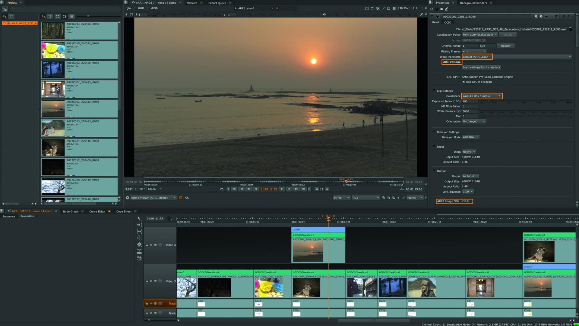 editing software interface with sunset video preview digital production Editing software interface with sunset video preview