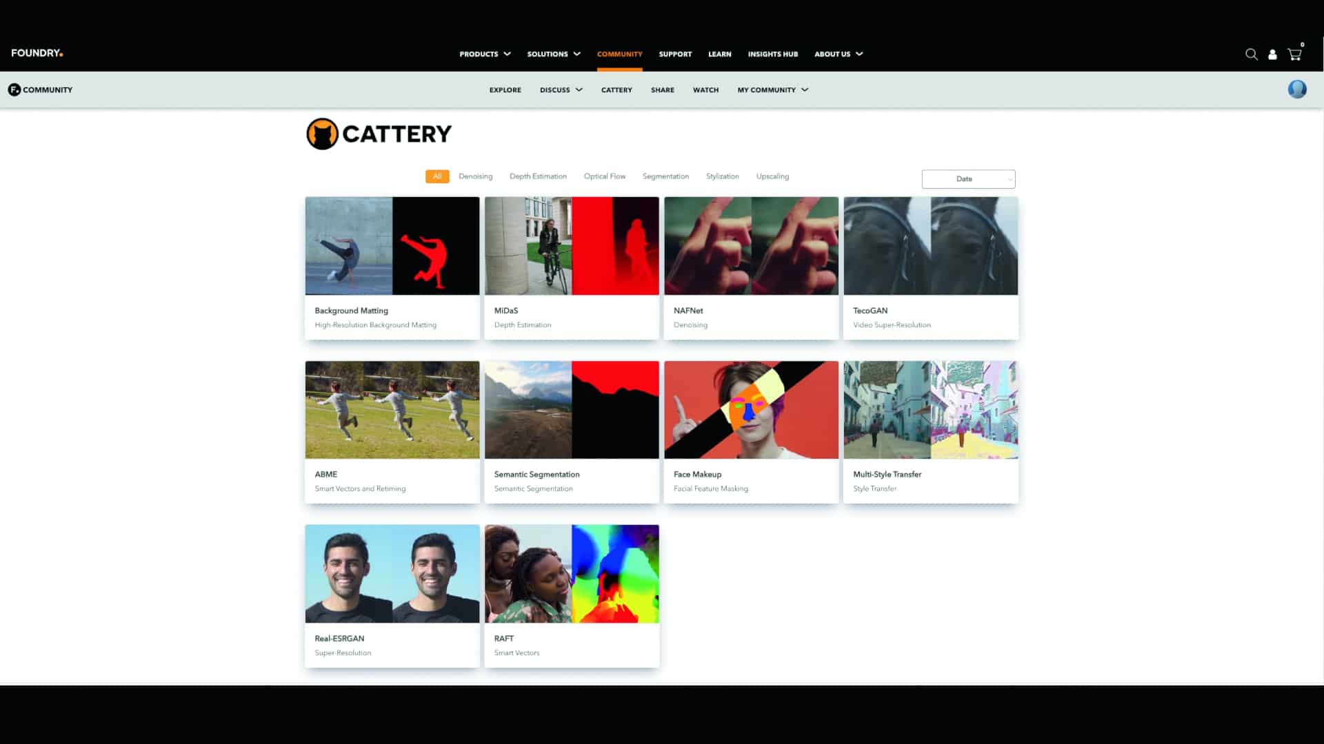 cattery website displaying project thumbnails in a grid layout digital production Cattery website displaying project thumbnails in a grid layout