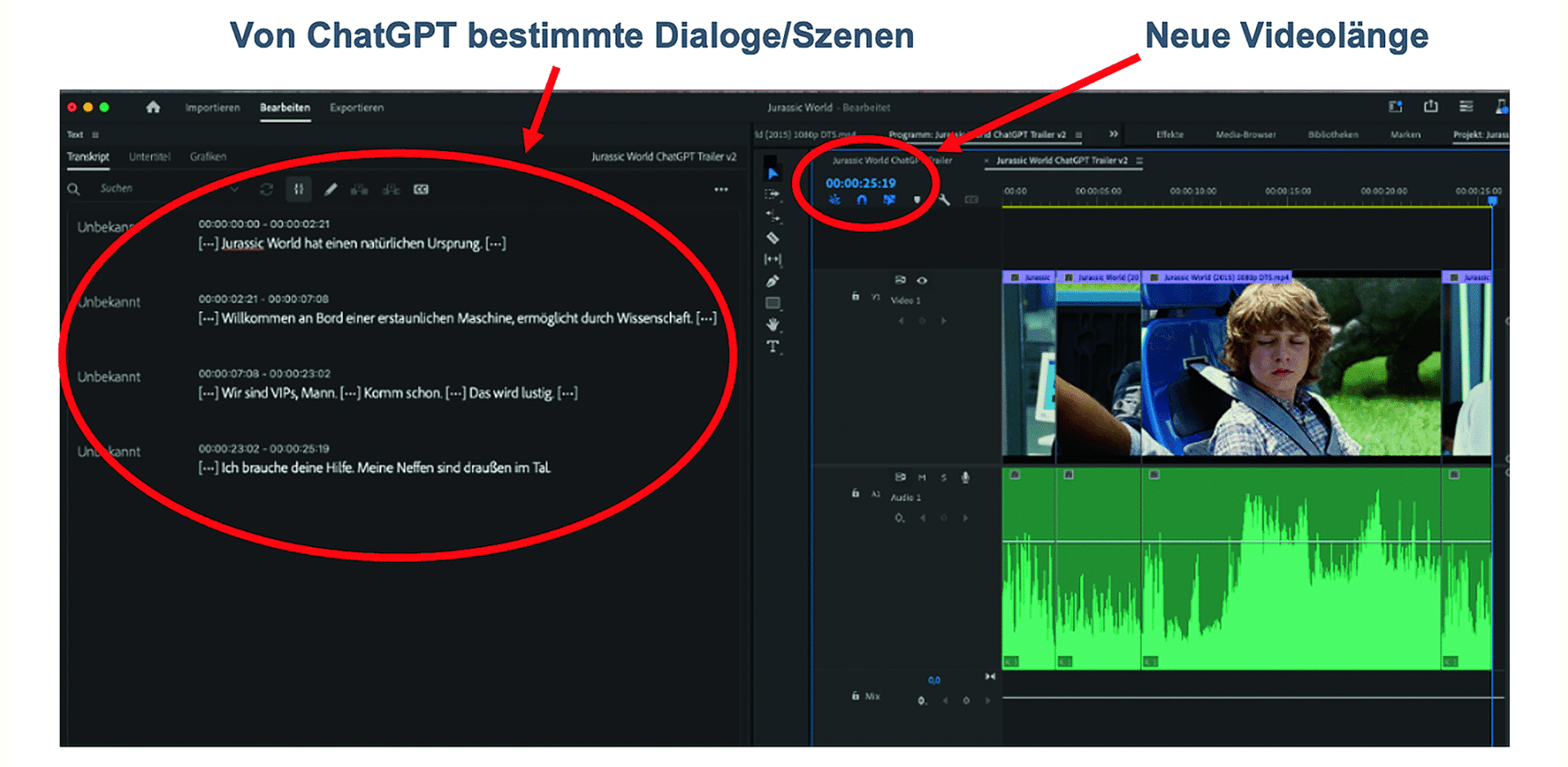 4 auswahl chatgpt transkript szenen 2 digital production Textbasierte Bearbeitung Adobe Premiere