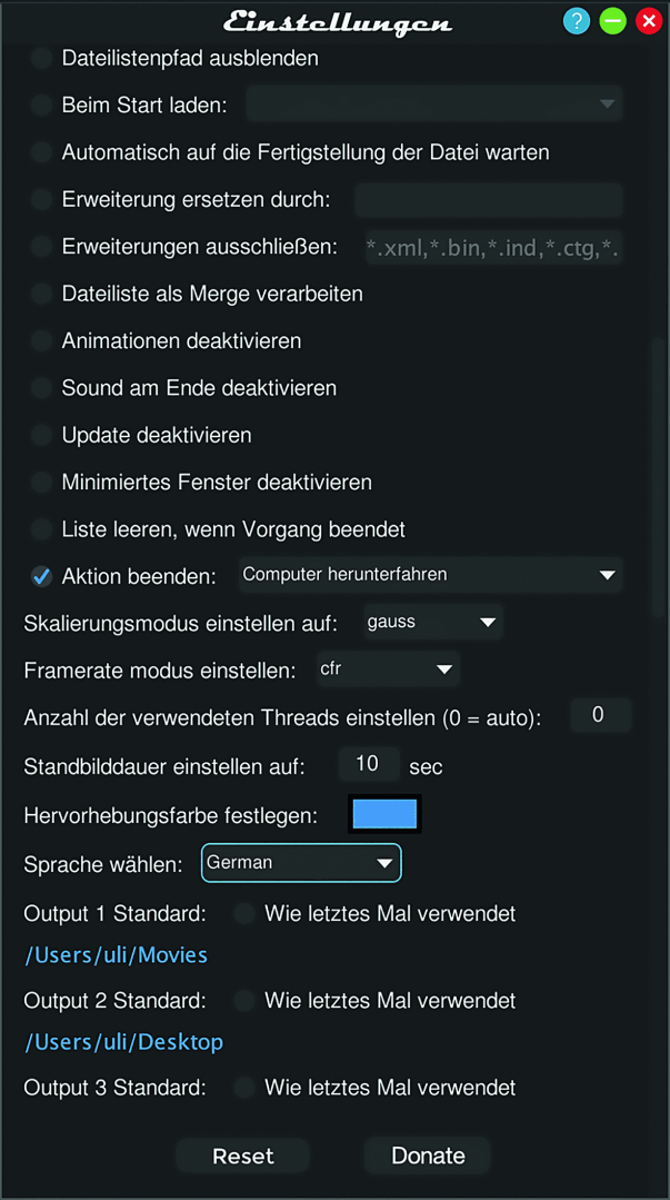einstellungen digital production