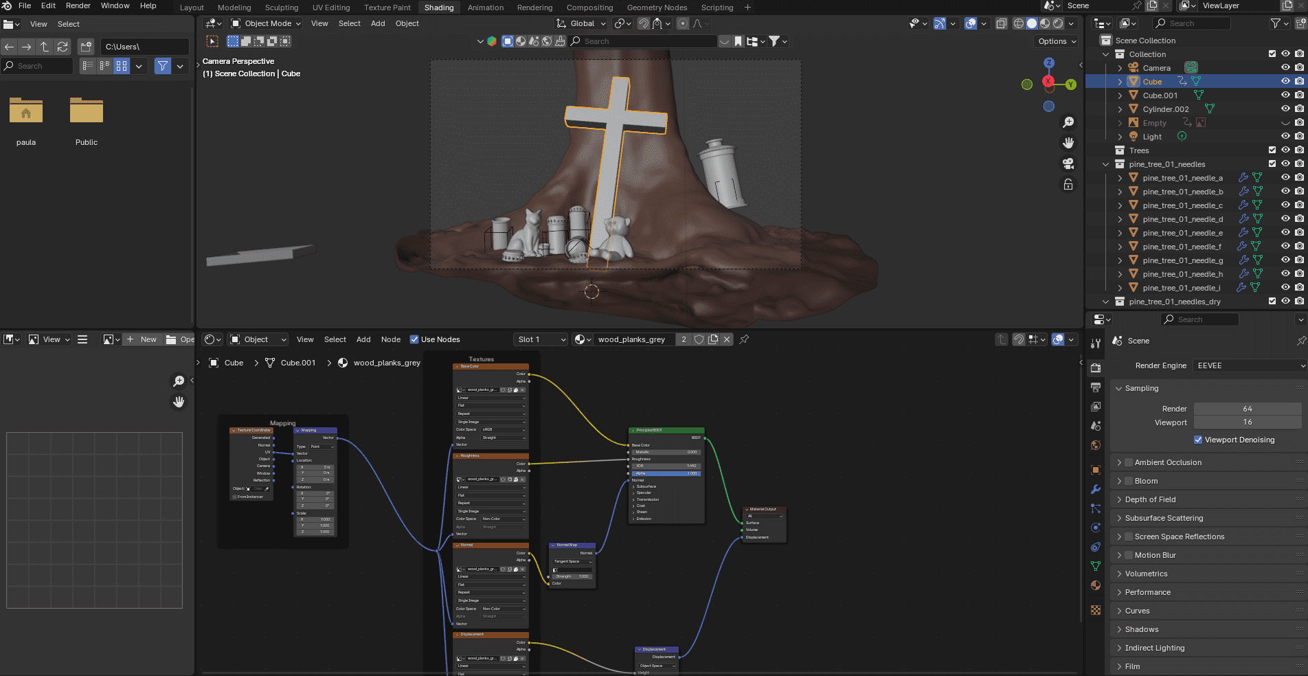 falling apart kreuz shading im node editor digital production