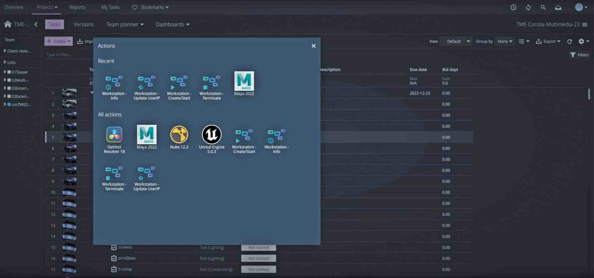 screenshot digital production