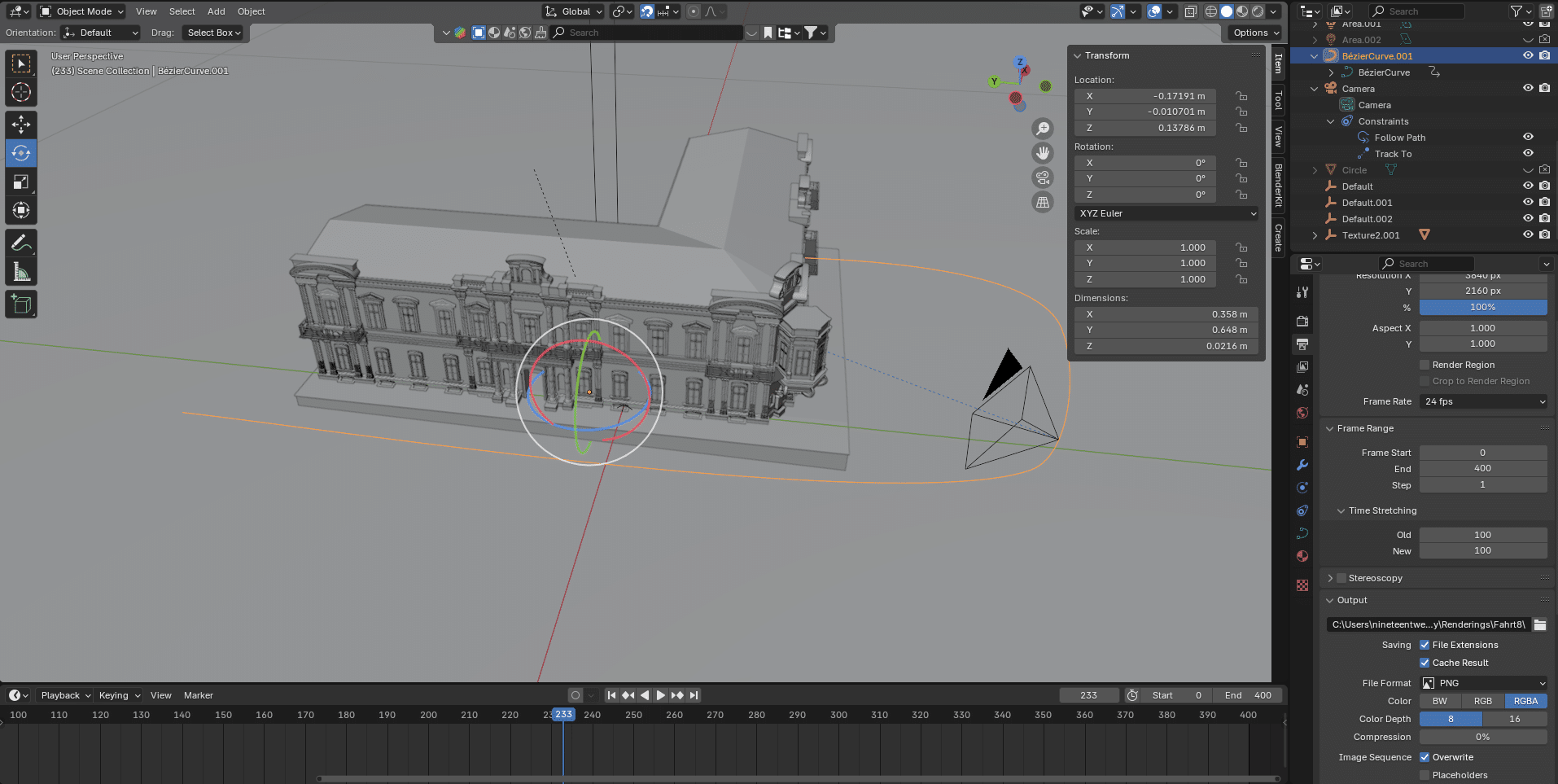 a 3d modeling software interface displaying a detailed model of a historic building in wireframe view with various control panels and tools visible on the right side under a light gray background digital production A 3D modeling software interface displaying a detailed model of a historic building in wireframe view, with various control panels and tools visible on the right side under a light gray background.