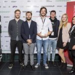 a group of six individuals standing together at an event some holding an award the backdrop features promotional banners for dp and animago everyone is dressed in business casual attire smiling at the camera digital production A group of six individuals standing together at an event, some holding an award. The backdrop features promotional banners for 'DP' and 'animago'. Everyone is dressed in business casual attire, smiling at the camera.
