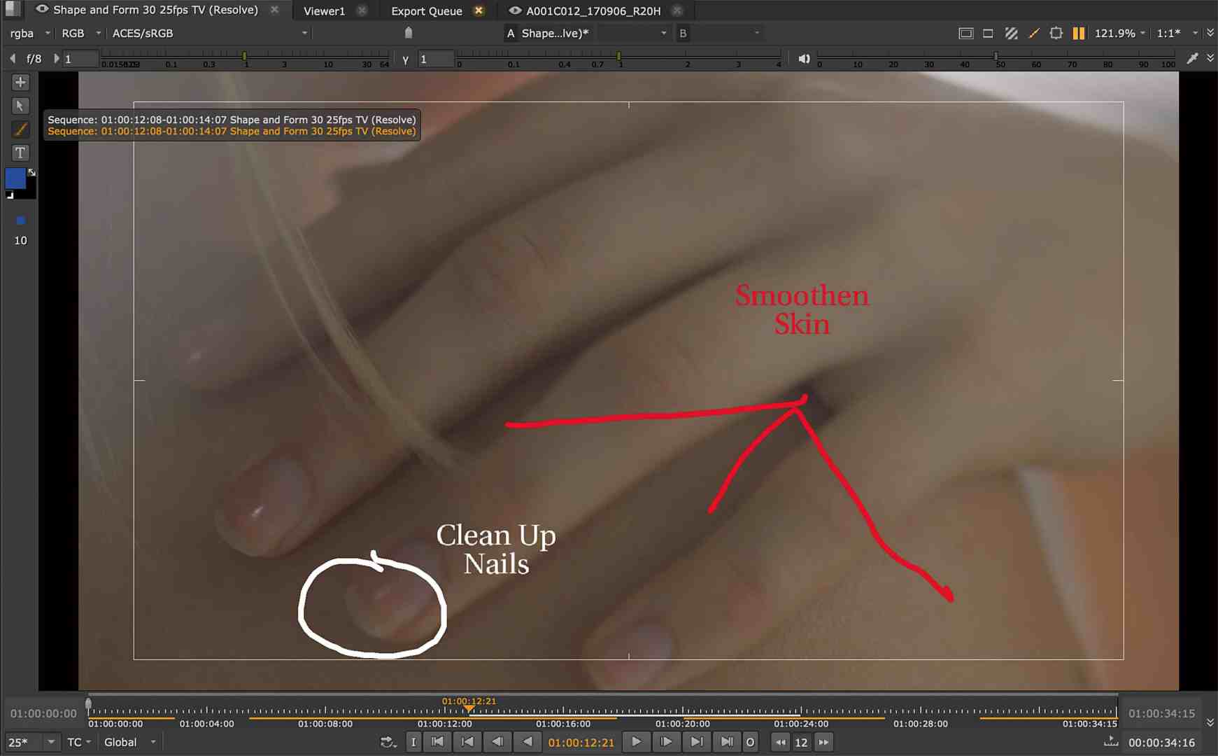 a closeup view of a persons hand with fingers resting on a surface the image includes annotations highlighting areas labeled smoothen skin and clean up nails the hand shows natural skin tone and manicured nails digital production A close-up view of a person's hand with fingers resting on a surface. The image includes annotations highlighting areas labeled 'Smoothen Skin' and 'Clean Up Nails.' The hand shows natural skin tone and manicured nails.