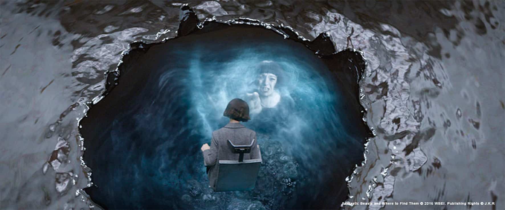 a person sitting on a chair gazing into a circular hole filled with shimmering water that reflects a face the surrounding edges are jagged and metallic enhancing the contrast with the smooth water surface in the background muted colors suggest an abstract environment digital production A person sitting on a chair, gazing into a circular hole filled with shimmering water that reflects a face. The surrounding edges are jagged and metallic, enhancing the contrast with the smooth water surface. In the background, muted colors suggest an abstract environment.