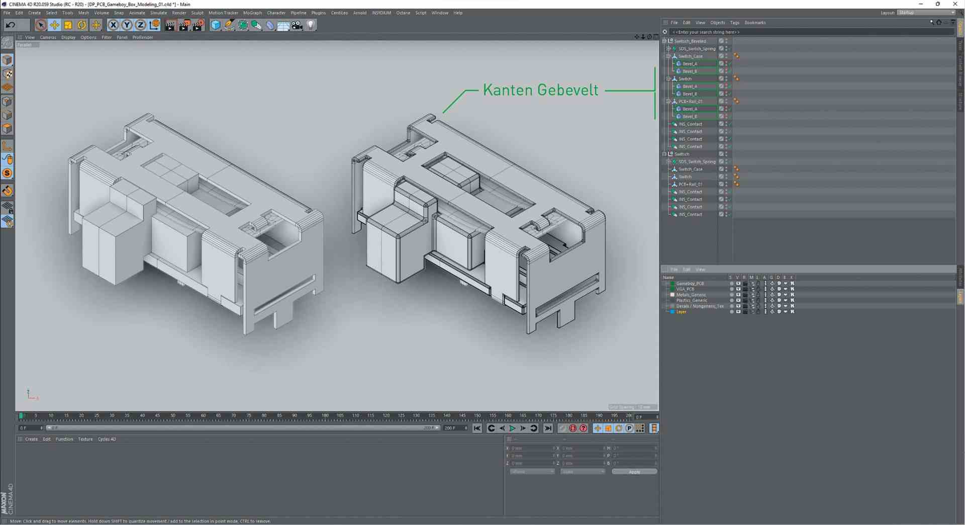 3d model rendering of a geometric object displayed in a software interface highlighting a section labeled kanten gewebe the design features a combination of cubes and rectangular shapes in a monochrome gray color scheme digital production 3D model rendering of a geometric object displayed in a software interface, highlighting a section labeled "Kanten Gewebe". The design features a combination of cubes and rectangular shapes in a monochrome gray color scheme.