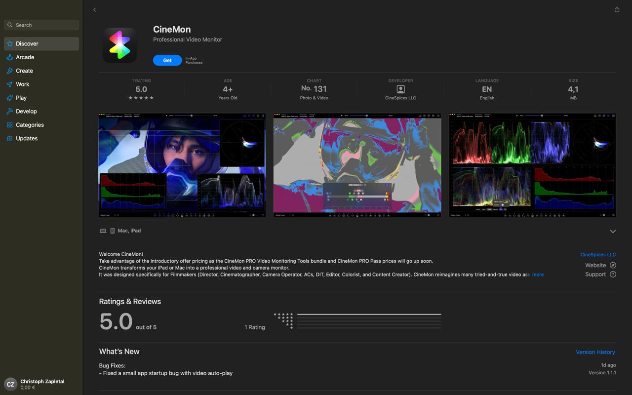 a digital display showing the interface of the cinemon application featuring colorful waveform monitors and an image of a person wearing headphones the interface highlights ratings and user feedback digital production A digital display showing the interface of the CineMon application, featuring colorful waveform monitors and an image of a person wearing headphones. The interface highlights ratings and user feedback.