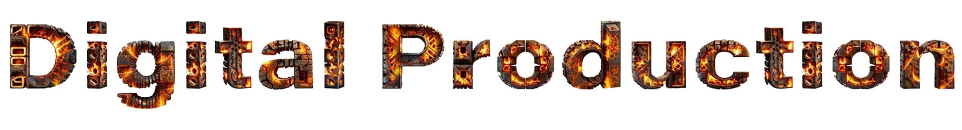 text saying digital production with a fiery texture digital production Text saying 'Digital Production' with a fiery texture