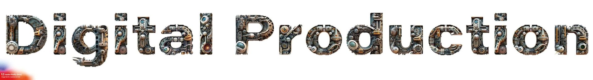 text reading digital production with a textured background digital production Text reading 'Digital Production' with a textured background