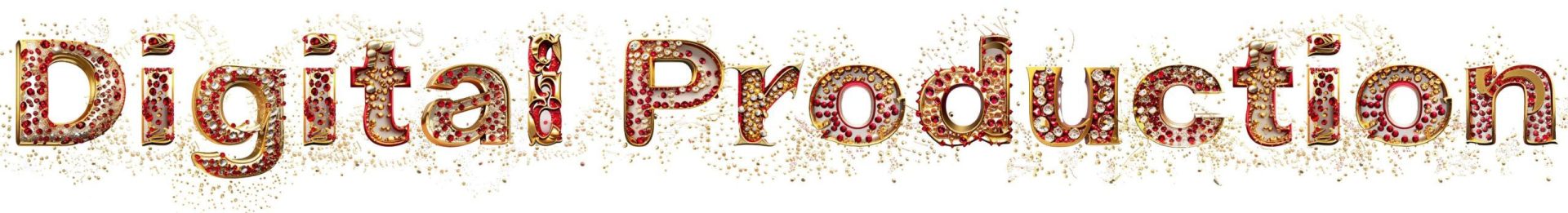 text digital production in stylized font digital production Text 'Digital Production' in stylized font