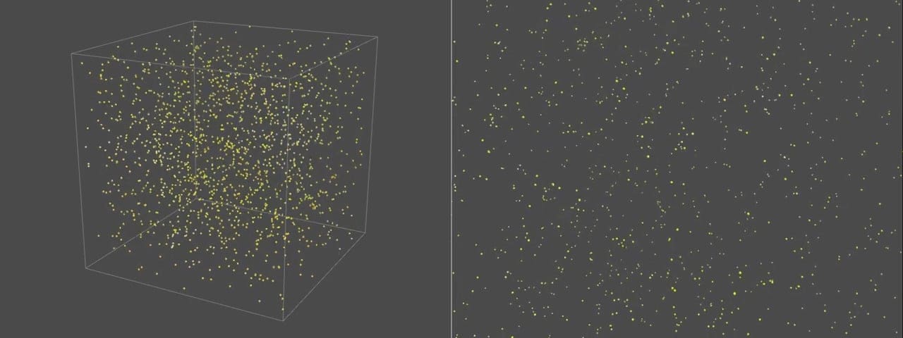 3d scatter plot of data points in a cube digital production 3D scatter plot of data points in a cube