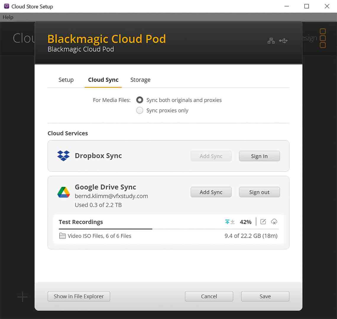 cloud sync settings for blackmagic cloud pod digital production Cloud sync settings for Blackmagic Cloud Pod