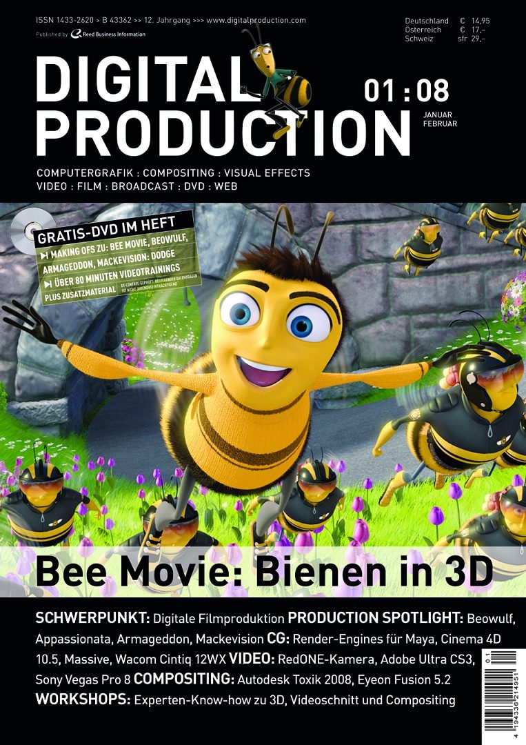 animated bee character on magazine cover digital production Animated bee character on magazine cover