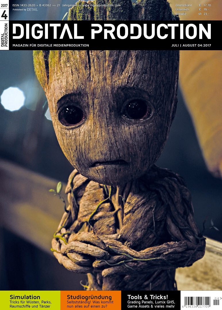 a wooden character with large eyes and a sad expression featured on a magazine cover titled digital production digital production A wooden character with large eyes and a sad expression, featured on a magazine cover titled 'Digital Production'.