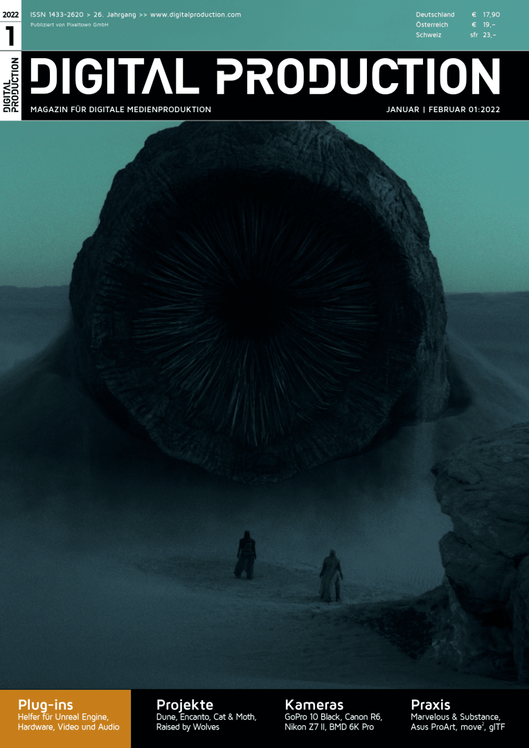 magazine cover featuring a large spiral structure and two figures in a desolate landscape digital production Magazine cover featuring a large spiral structure and two figures in a desolate landscape.