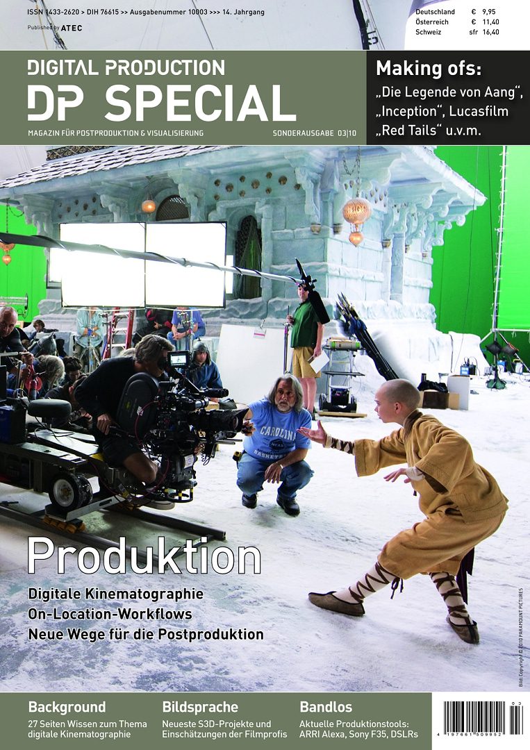 film crew working on a green screen set digital production Film crew working on a green screen set