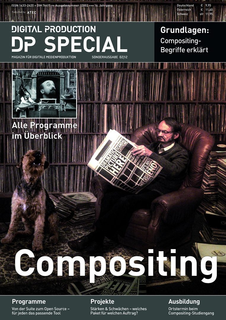 magazine cover featuring a man reading with a dog and bookcase background digital production Magazine cover featuring a man reading with a dog and bookcase background.