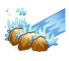 three rocks being splashed by flowing water digital production Three rocks being splashed by flowing water