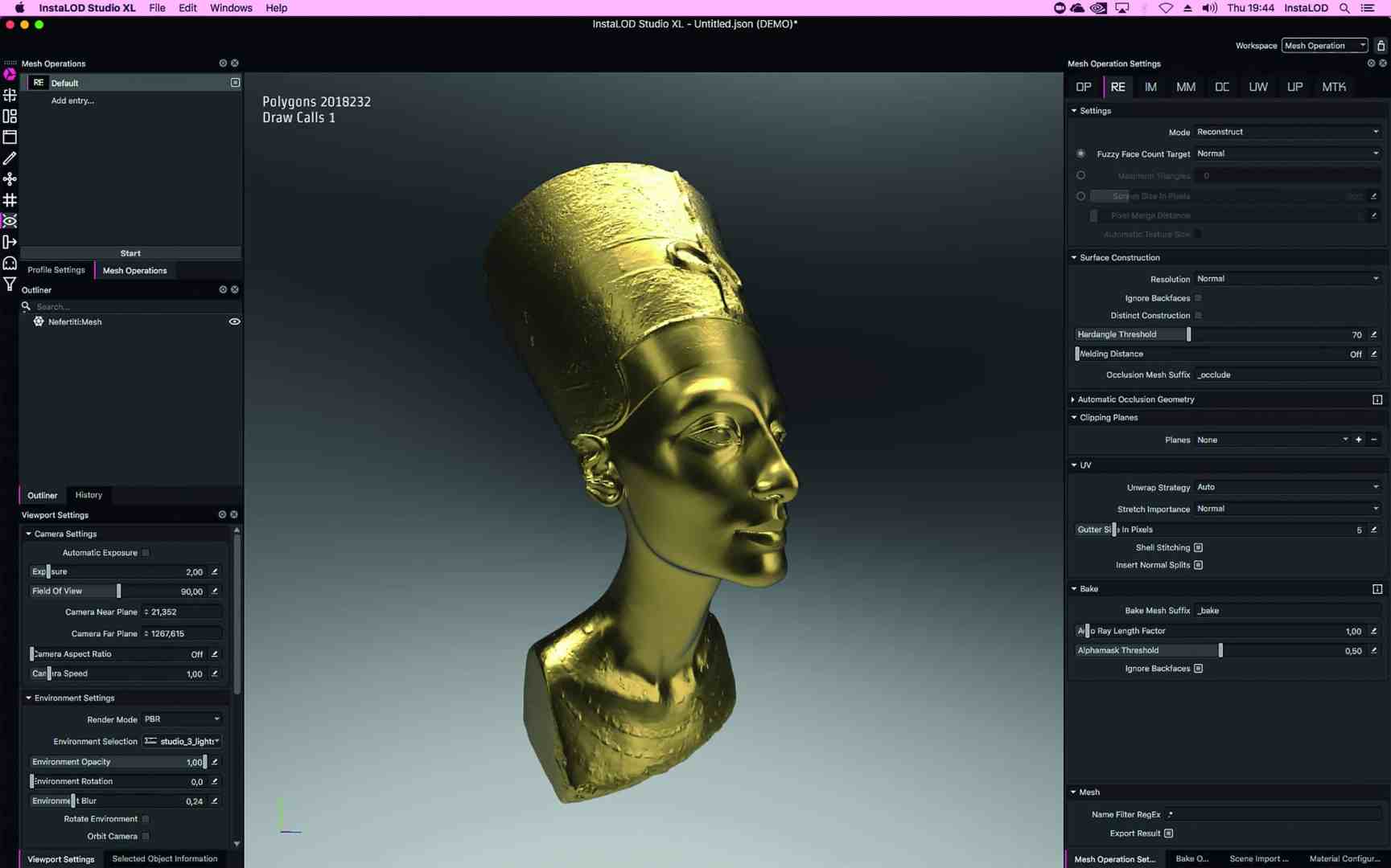 3d rendering of a golden statue head digital production 3D rendering of a golden statue head