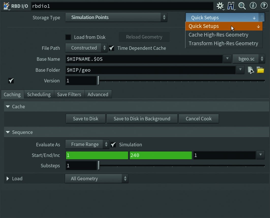 user interface for simulation settings with file path options and sequence controls digital production User interface for simulation settings with file path options and sequence controls.