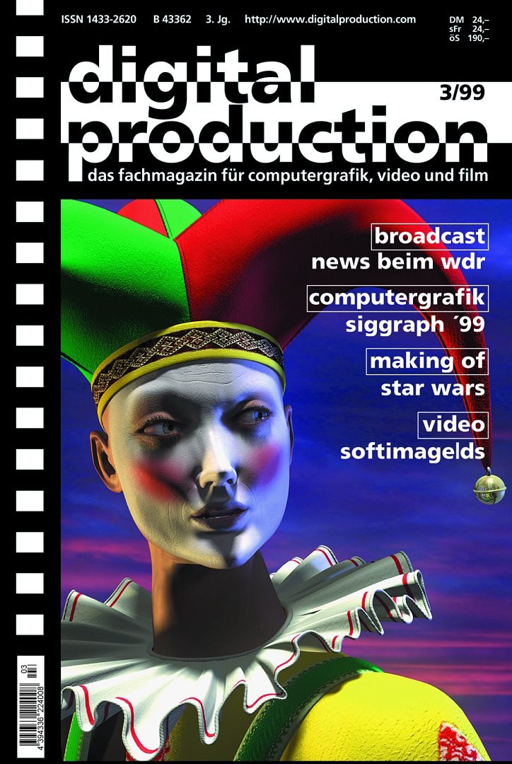 colorful jester character on magazine cover digital production Colorful jester character on magazine cover