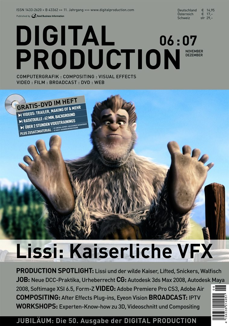 magazine cover featuring a smiling yeti character against a blurred background with text highlights digital production Magazine cover featuring a smiling yeti character against a blurred background with text highlights.