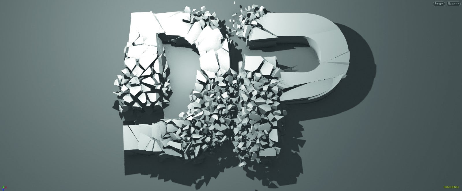 3d cracked letters d and p on a gray background digital production 3D cracked letters 'D' and 'P' on a gray background