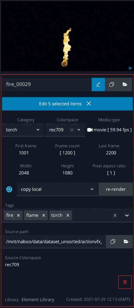 digital flame animation preview with metadata details digital production Digital flame animation preview with metadata details