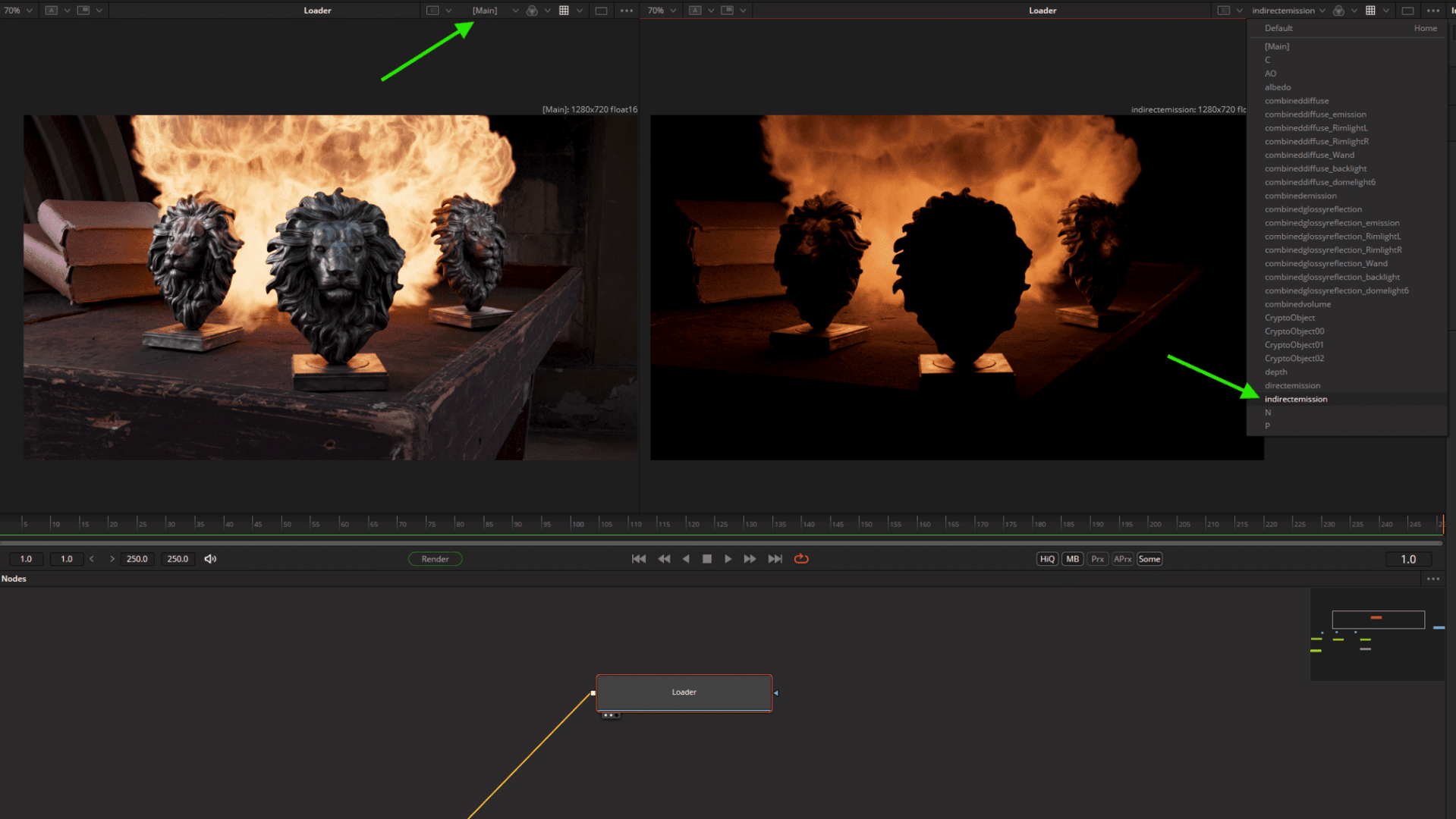 three lion busts with fiery background in editing software interface digital production Three lion busts with fiery background in editing software interface