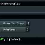 code editor showing vex code in houdinis attribute wrangle tool digital production Code editor showing VEX code in Houdini's Attribute Wrangle tool.