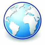 globe with blue oceans and landmasses digital production Globe with blue oceans and landmasses
