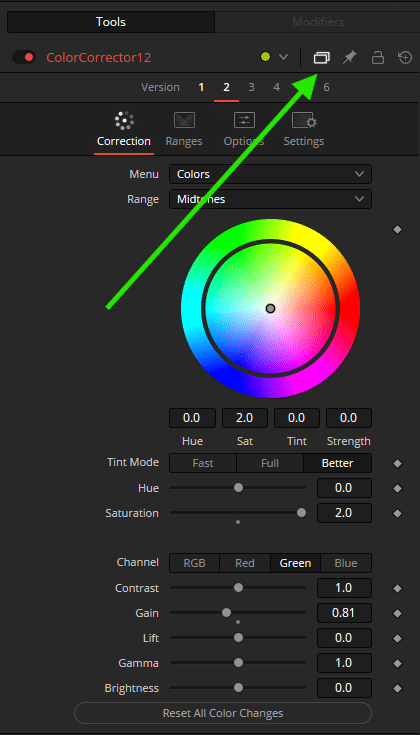 color correction tool interface with color wheel digital production Color correction tool interface with color wheel