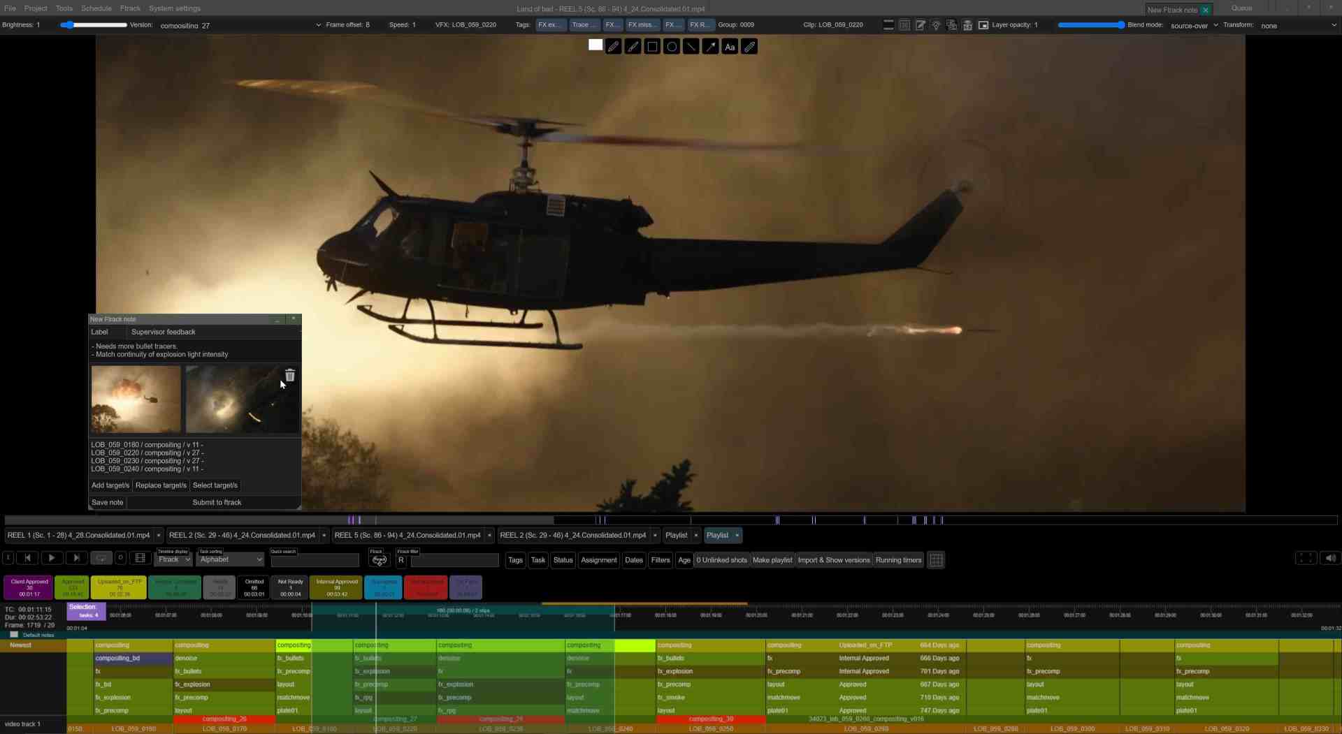 a helicopter flying through a smoky atmosphere with rockets launching from its side the background features a hazy illuminated sky creating a dramatic effect a user interface with colorcoded elements is visible at the bottom digital production A helicopter flying through a smoky atmosphere, with rockets launching from its side. The background features a hazy, illuminated sky, creating a dramatic effect. A user interface with color-coded elements is visible at the bottom.