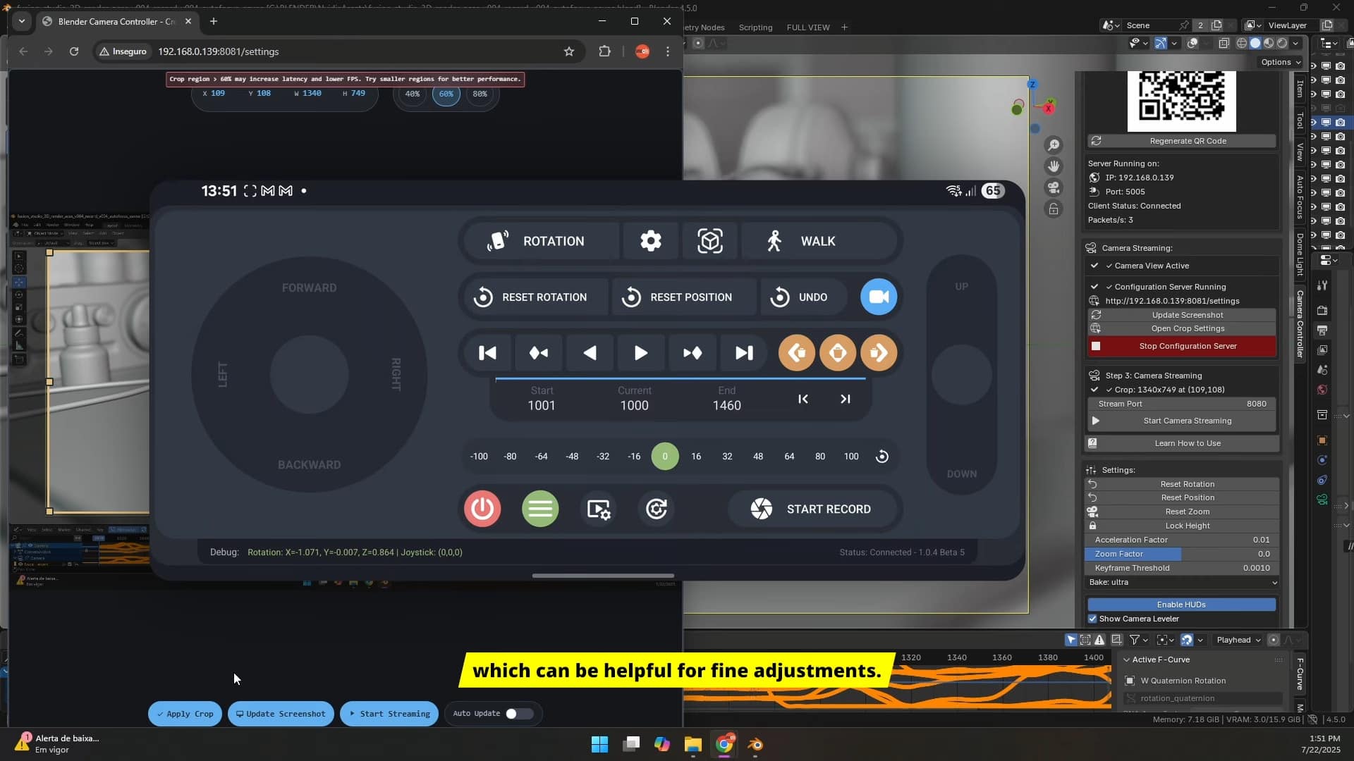 a closeup view of a digital control panel displayed on a computer screen featuring various buttons for rotation walking and other functions along with a large circular dial the background shows a 3d modeling software interface digital production A close-up view of a digital control panel displayed on a computer screen, featuring various buttons for rotation, walking, and other functions, along with a large circular dial. The background shows a 3D modeling software interface.