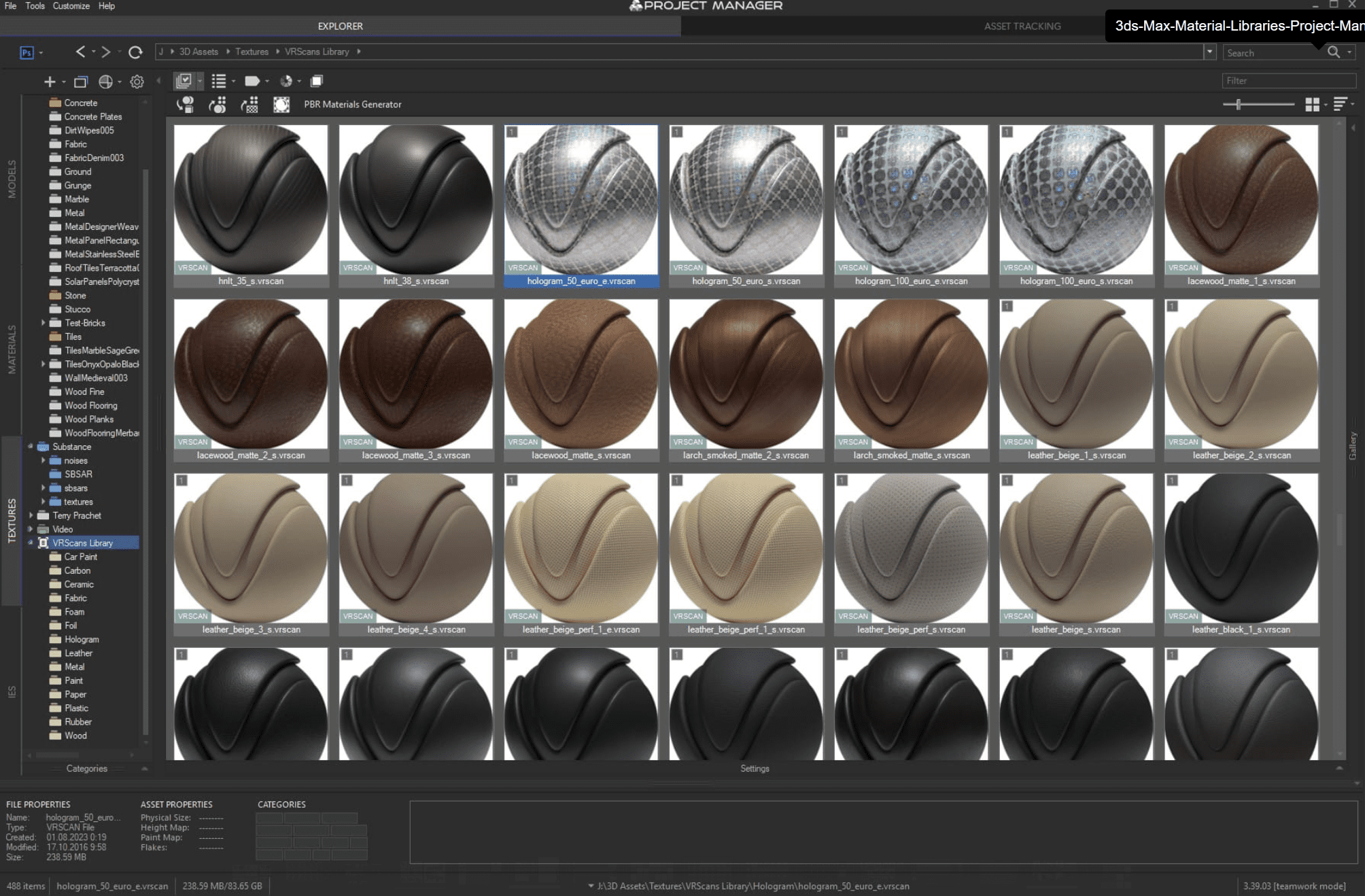 a digital interface showing various material samples in a grid layout featuring glossy and textured spheres in different colors including shades of brown grey and beige the interface appears to be from a 3d modeling software digital production A digital interface showing various material samples in a grid layout, featuring glossy and textured spheres in different colors, including shades of brown, grey, and beige. The interface appears to be from a 3D modeling software.