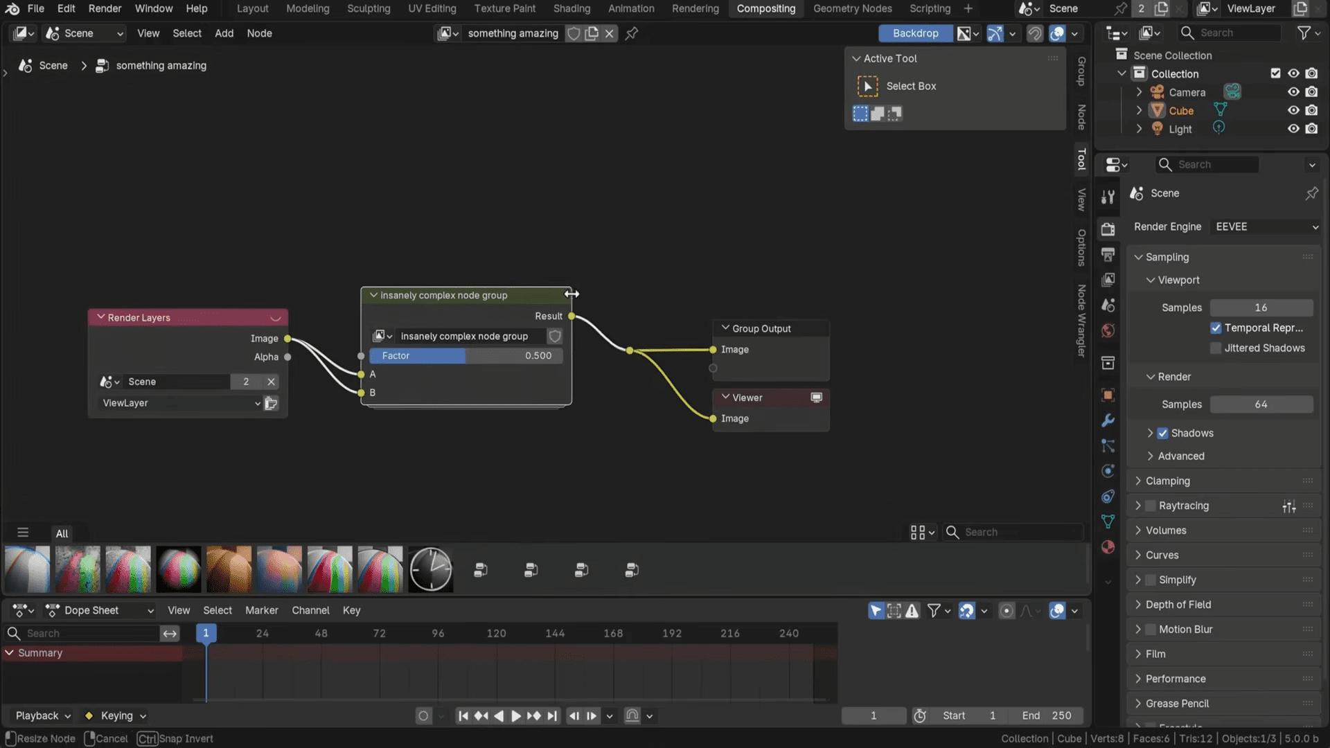 screenshot of a 3d modeling interface in blender displaying a nodebased material setup nodes for texture mapping and value manipulation are visible along with a timeline beneath showing keyframes and a color preview area digital production Screenshot of a 3D modeling interface in Blender, displaying a node-based material setup. Nodes for texture mapping and value manipulation are visible, along with a timeline beneath showing keyframes and a color preview area.