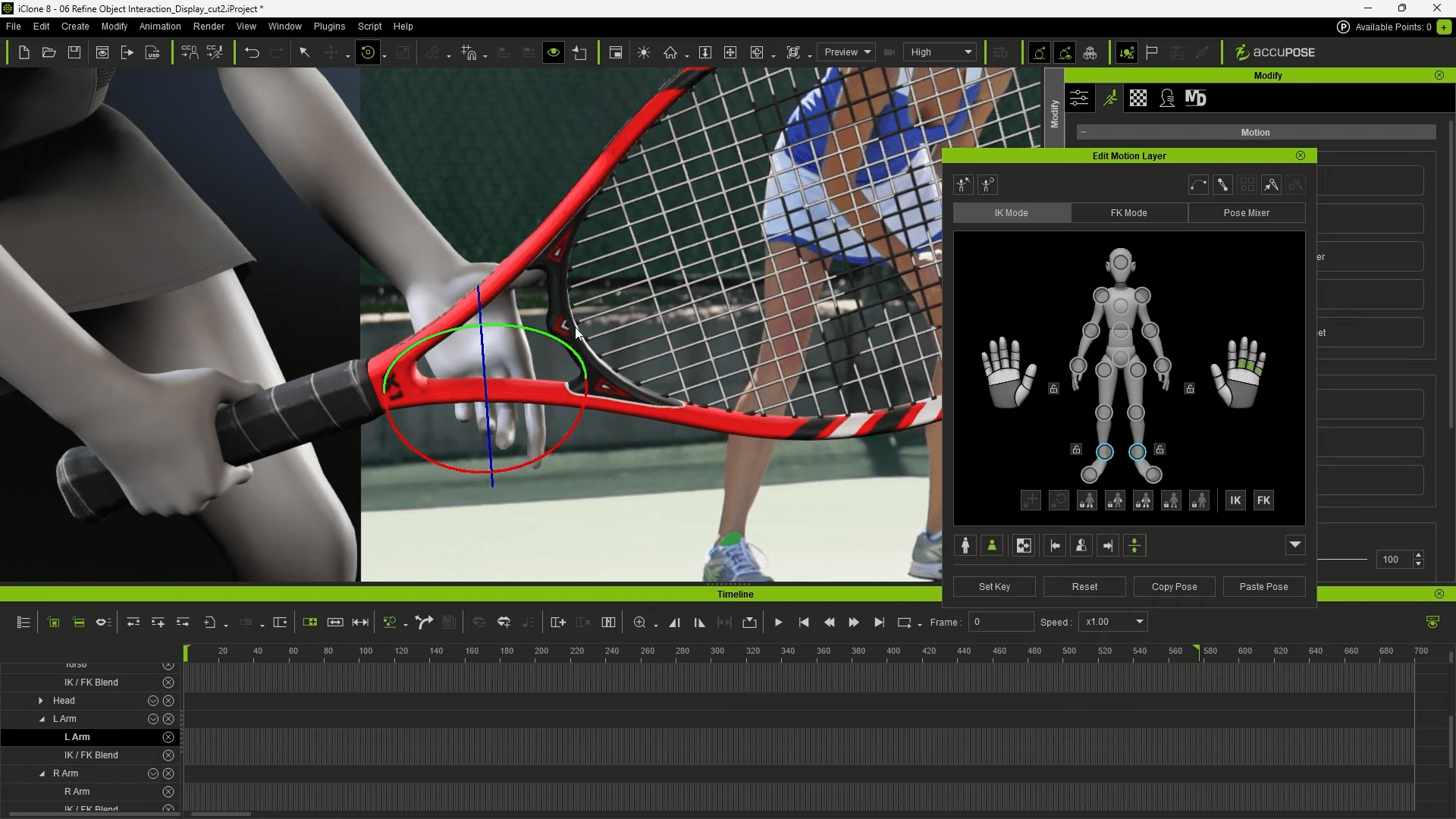 a closeup of a female tennis players hand gripping a red tennis racket with an interface showing a character model and animation tools on the right the background features another player preparing to hit the ball on a tennis court digital production A close-up of a female tennis player's hand gripping a red tennis racket, with an interface showing a character model and animation tools on the right. The background features another player preparing to hit the ball on a tennis court.