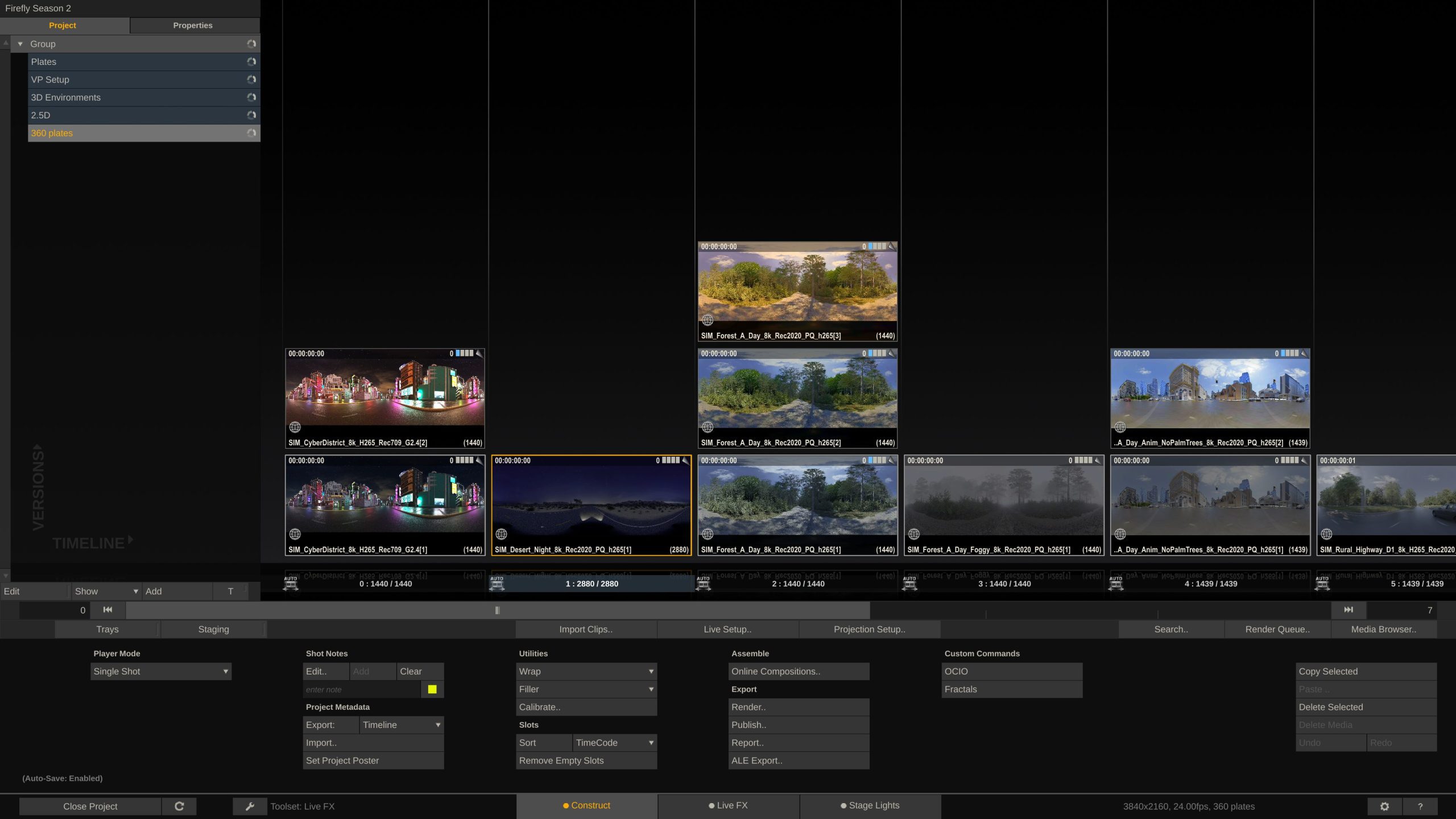a screenshot of video editing software interface displaying a timeline with various video clips and images organized in rows accompanied by a toolbar and settings options at the bottom digital production A screenshot of video editing software interface, displaying a timeline with various video clips and images organized in rows, accompanied by a toolbar and settings options at the bottom.