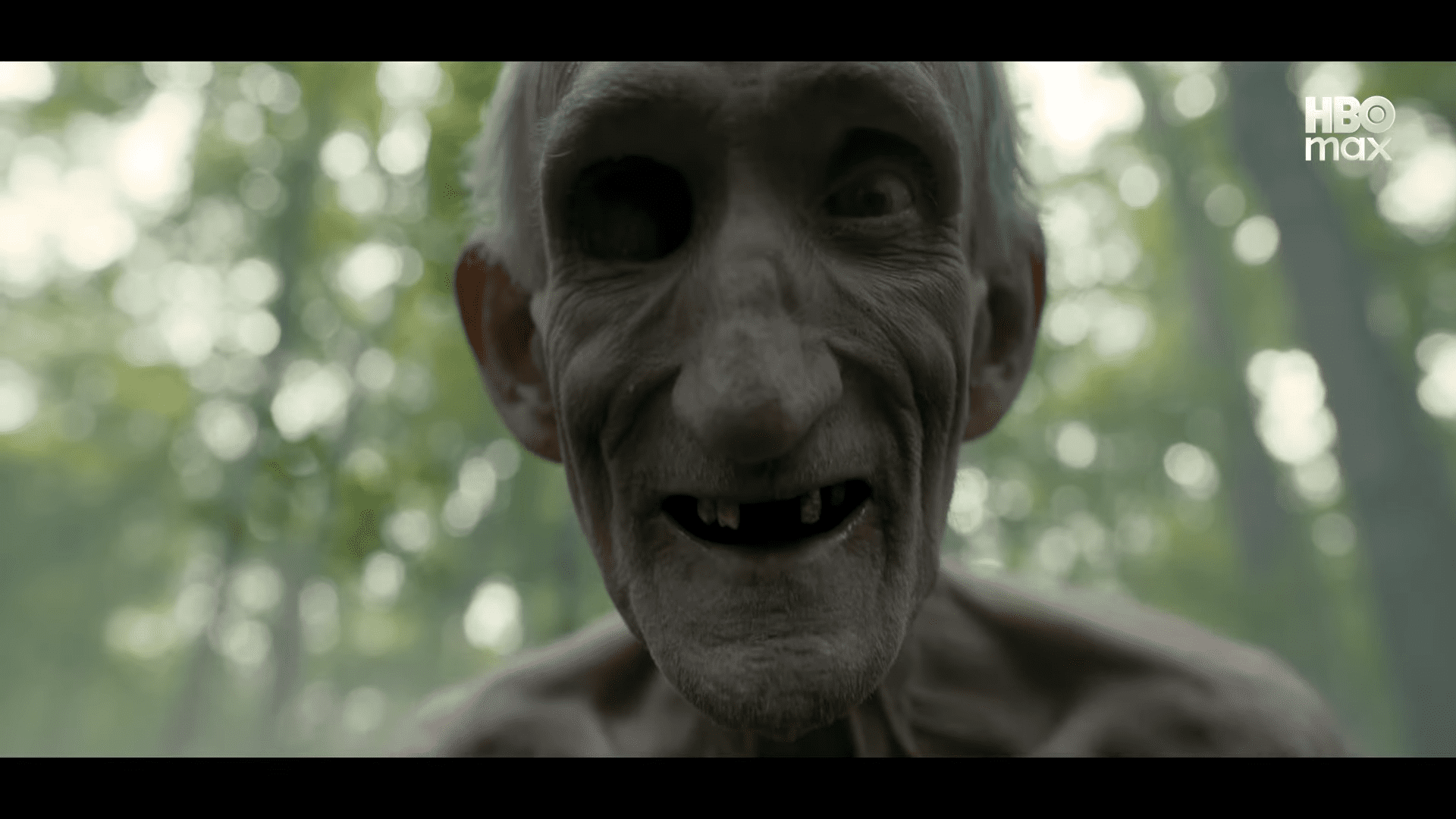 an aged man with prominent facial features including deepset eyes and a wide grin stands in a misty forest the background is blurred emphasizing the characters skeletal appearance and dramatic expression digital production An aged man with prominent facial features, including deep-set eyes and a wide grin, stands in a misty forest. The background is blurred, emphasizing the character's skeletal appearance and dramatic expression.