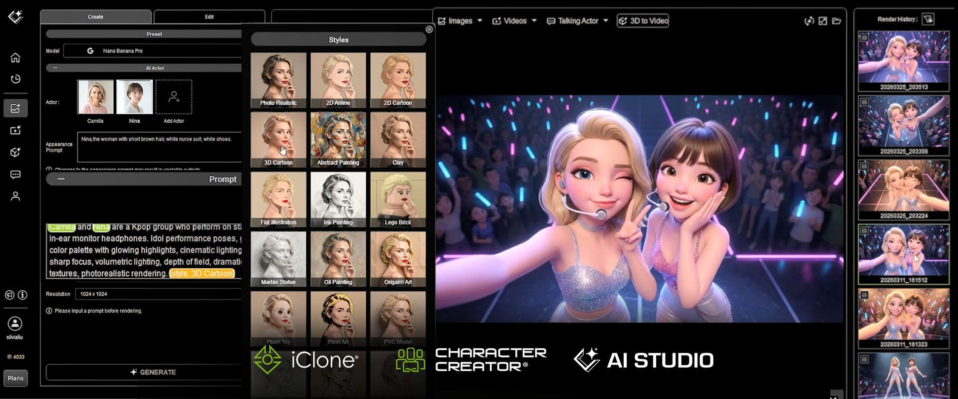 a vibrant scene showcasing two animated characters posing together smiling brightly the character on the left has long blonde hair styled elegantly with a shimmering outfit while the one on the right has mediumlength dark hair and wears a fashionable top they are surrounded by blurred colorful lights contributing to a lively atmosphere digital production A vibrant scene showcasing two animated characters posing together, smiling brightly. The character on the left has long blonde hair styled elegantly with a shimmering outfit, while the one on the right has medium-length dark hair and wears a fashionable top. They are surrounded by blurred colorful lights, contributing to a lively atmosphere.