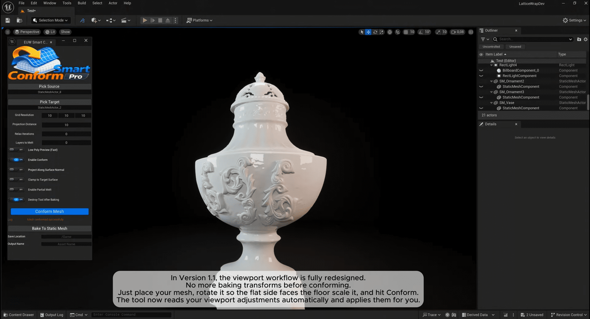 a detailed white ceramic vase with intricate floral patterns engraved on its surface it stands elegantly against a dark background showcasing glossy highlights and soft shadows the setting also features a user interface detailing the features of conform smart pro software digital production A detailed white ceramic vase with intricate floral patterns engraved on its surface. It stands elegantly against a dark background, showcasing glossy highlights and soft shadows. The setting also features a user interface detailing the features of Conform Smart Pro software.