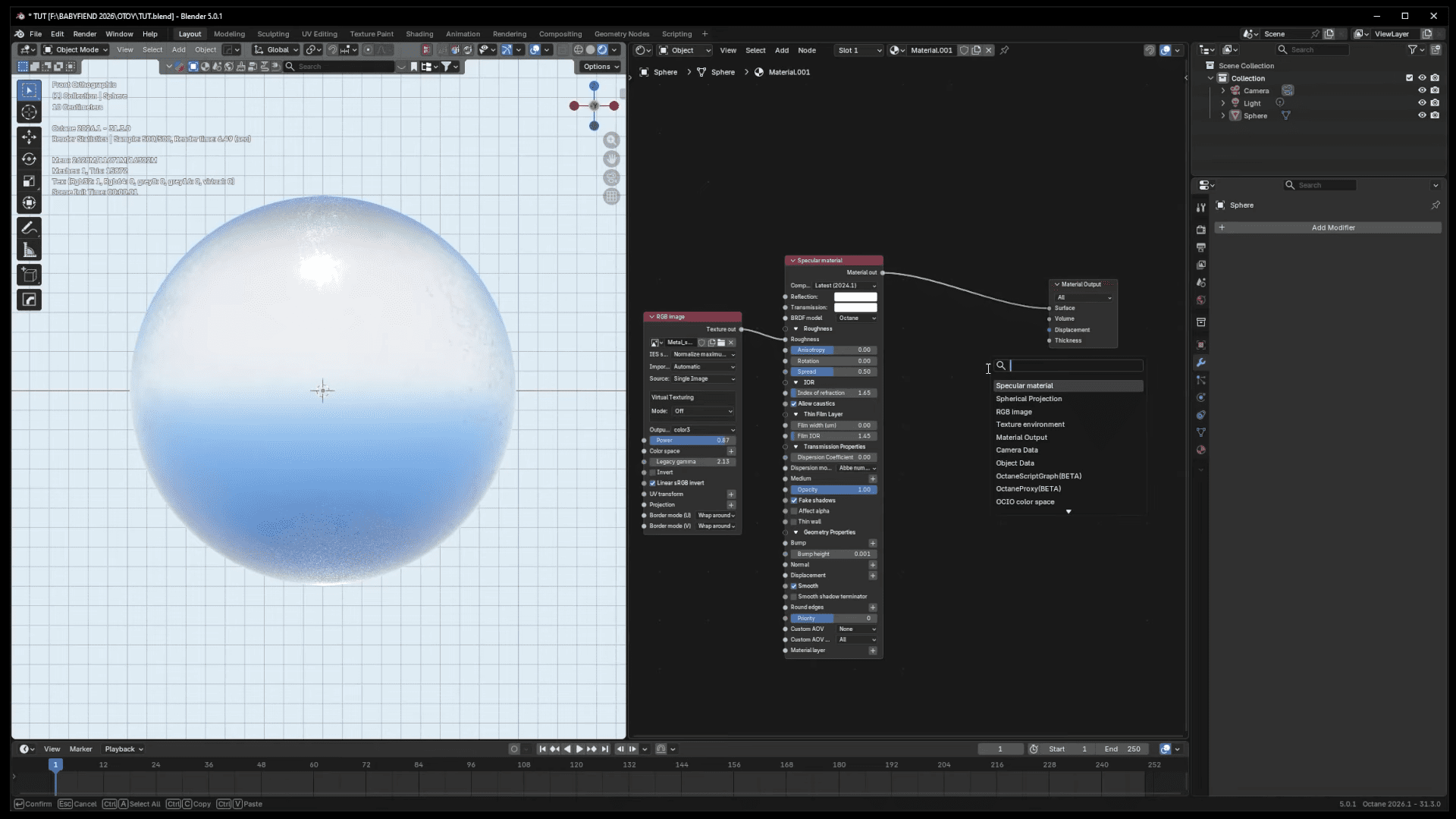 a digital workspace displays a 3d rendering of a semitransparent sphere showcasing a soft blue gradient on its surface to the right a panel reveals various settings and parameters while programming text fills the left side indicating active computational adjustments digital production A digital workspace displays a 3D rendering of a semi-transparent sphere, showcasing a soft blue gradient on its surface. To the right, a panel reveals various settings and parameters, while programming text fills the left side, indicating active computational adjustments.