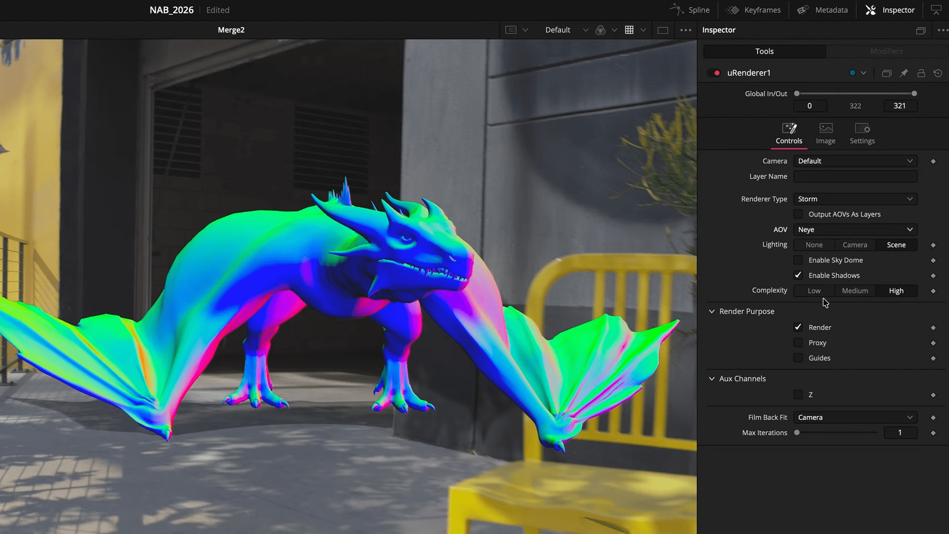 a vibrant multicolored dragonlike creature hovers in midair its iridescent scales reflecting a spectrum of neon hues including blue green and pink in the background a shadowy building and a bright yellow chair add contrast to the lively scene digital production A vibrant, multicolored dragon-like creature hovers in midair, its iridescent scales reflecting a spectrum of neon hues, including blue, green, and pink. In the background, a shadowy building and a bright yellow chair add contrast to the lively scene.