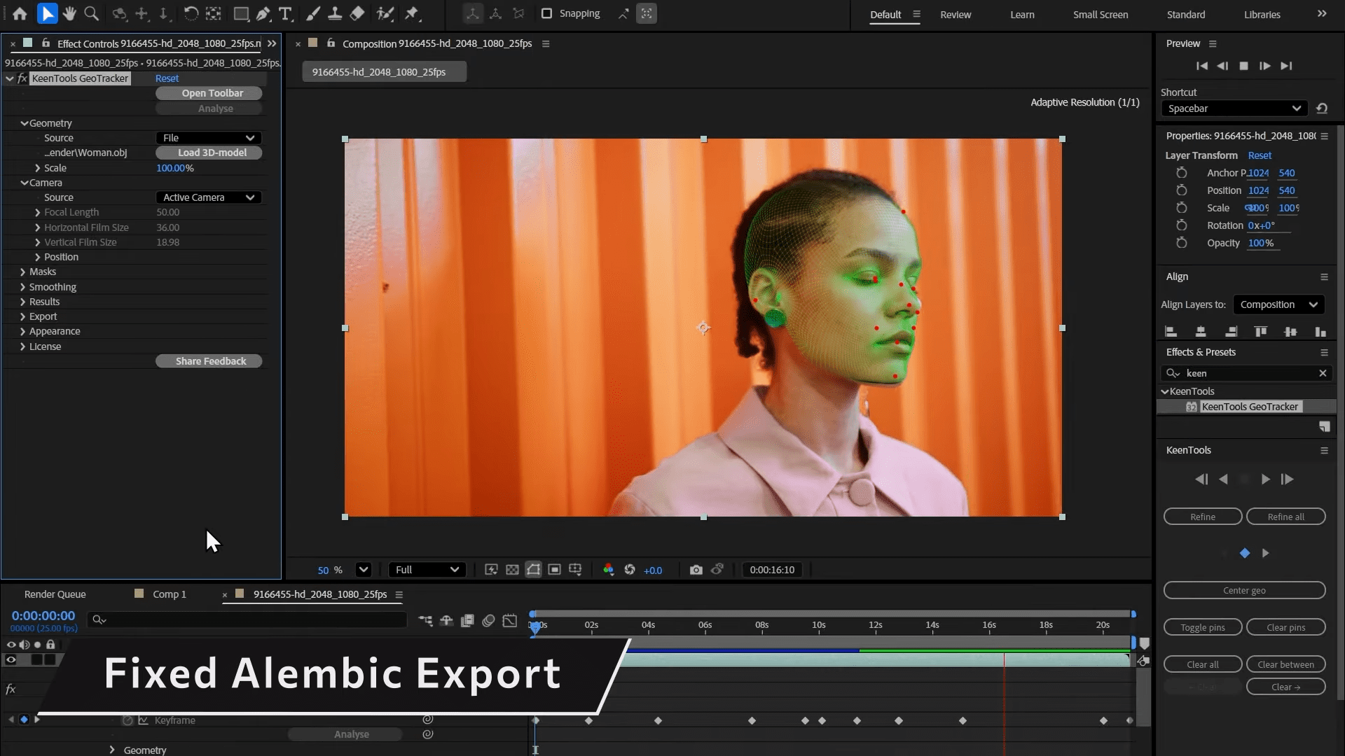 a woman with a smooth complexion is seen in profile her skin glowing with a vibrant green hue against an orange vertical striped background the screen showcases software tools for video editing with settings on the left and a timeline below indicating a creative process digital production A woman with a smooth complexion is seen in profile, her skin glowing with a vibrant green hue against an orange vertical striped background. The screen showcases software tools for video editing, with settings on the left and a timeline below, indicating a creative process.