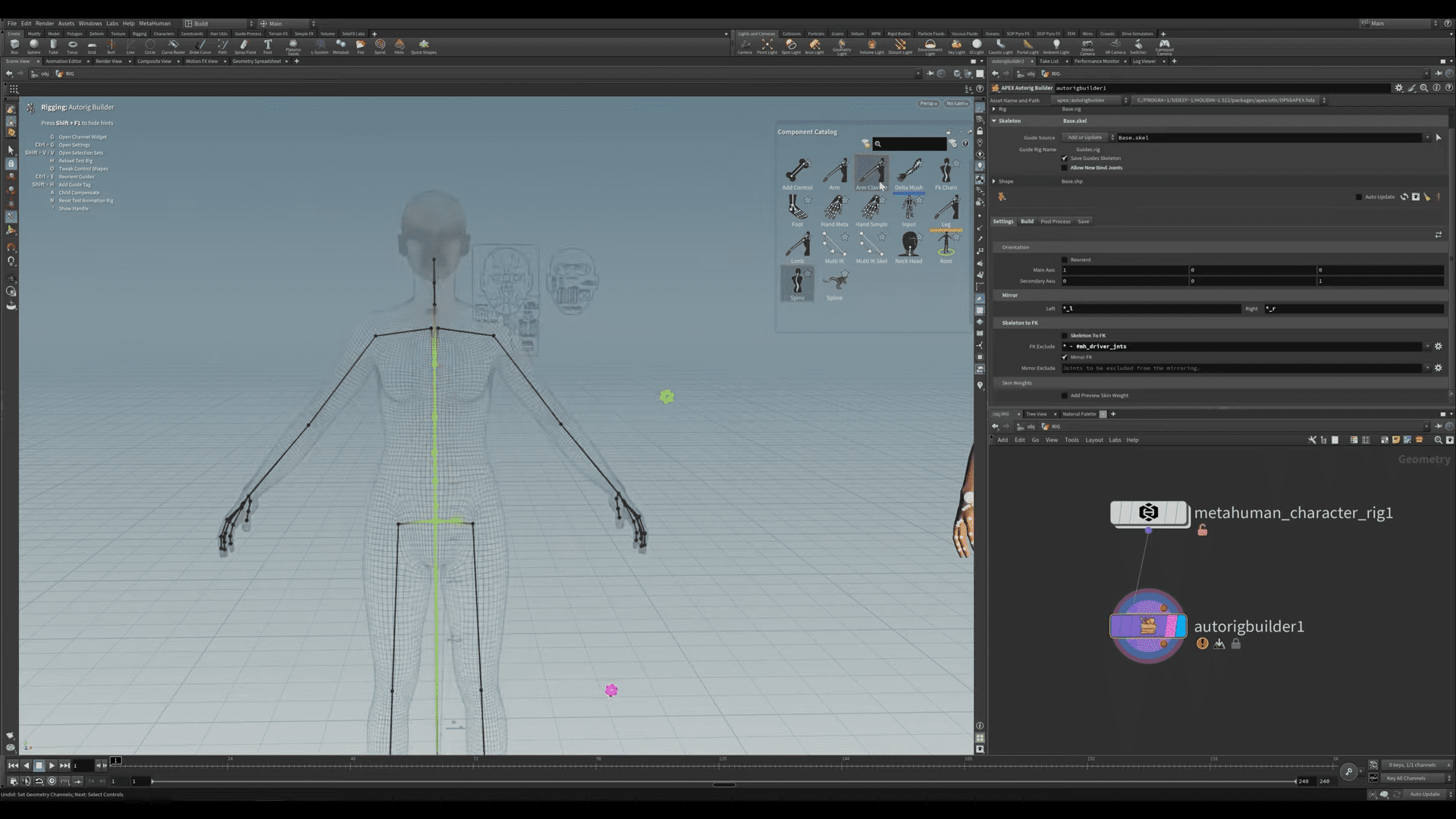 in a 3d modeling software environment a wireframe model of a humanoid character is displayed arms outstretched with a light blue gradient background on the right various character customization tools and options are visible enhancing the characters design process digital production In a 3D modeling software environment, a wireframe model of a humanoid character is displayed, arms outstretched, with a light blue gradient background. On the right, various character customization tools and options are visible, enhancing the character's design process.