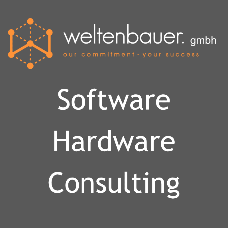 a graphic design featuring the logo of weltenbauer gmbh in the upper section showcasing a connected network symbol in orange below the words software hardware and consulting are displayed prominently in bold white text against a dark gray background emphasizing the companys services digital production A graphic design featuring the logo of "weltenbauer. gmbh" in the upper section, showcasing a connected network symbol in orange. Below, the words 'Software', 'Hardware', and 'Consulting' are displayed prominently in bold white text against a dark gray background, emphasizing the company's services. CGI and Media Entertainment Software, Hardware and Consulting.
