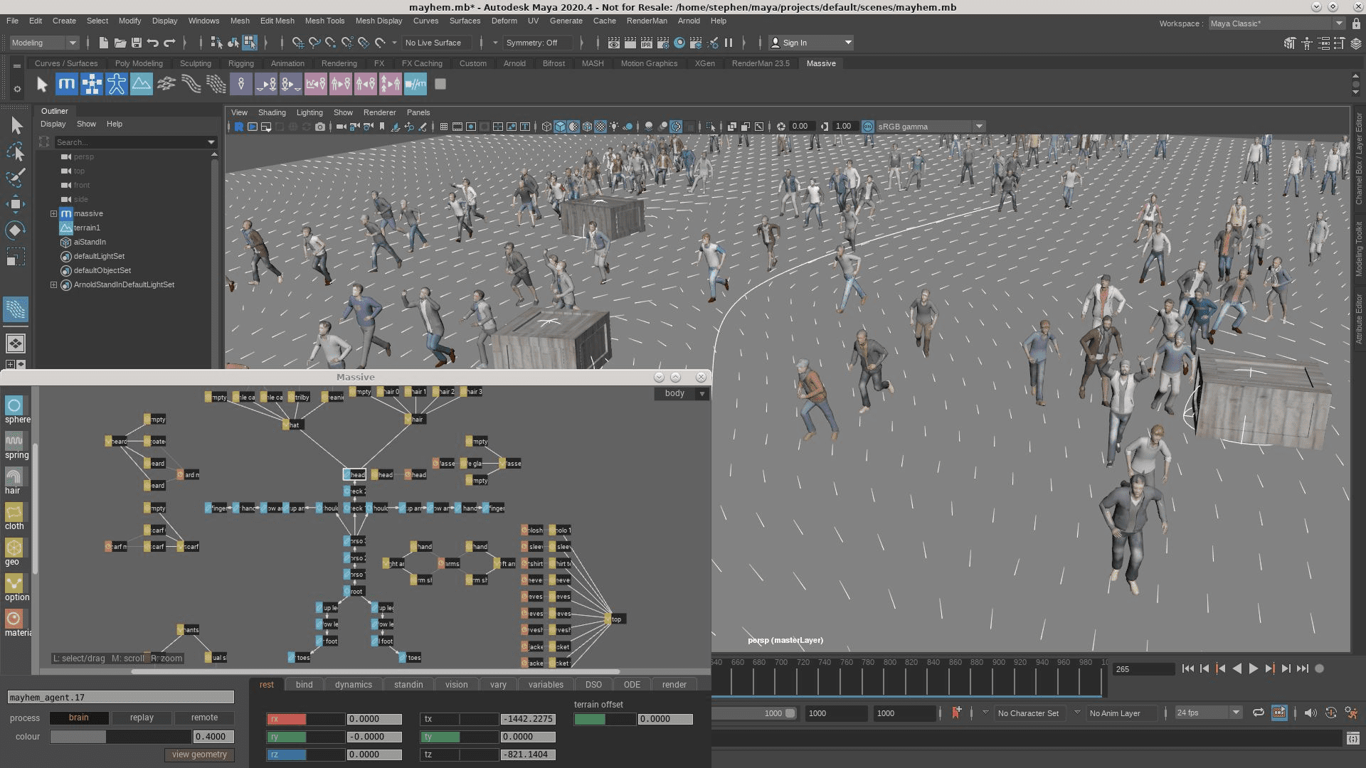 a dynamic 3d animation software interface displays a bustling scene with numerous human figures scattered across a grey landscape the top portion showcases animated characters in various poses while the lower section features a schematic flowchart with interconnected nodes illustrating complex movement paths all set against a structured background of lines digital production A dynamic 3D animation software interface displays a bustling scene with numerous human figures scattered across a grey landscape. The top portion showcases animated characters in various poses, while the lower section features a schematic flowchart with interconnected nodes, illustrating complex movement paths, all set against a structured background of lines.
